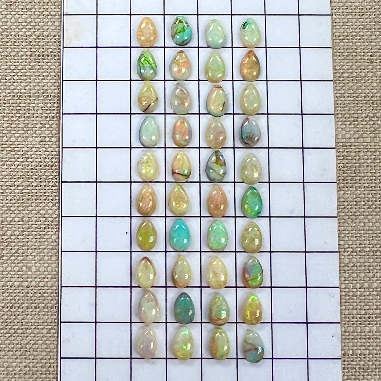 Sterling Opal 4x6mm Pear Cabochon 40 pc Set