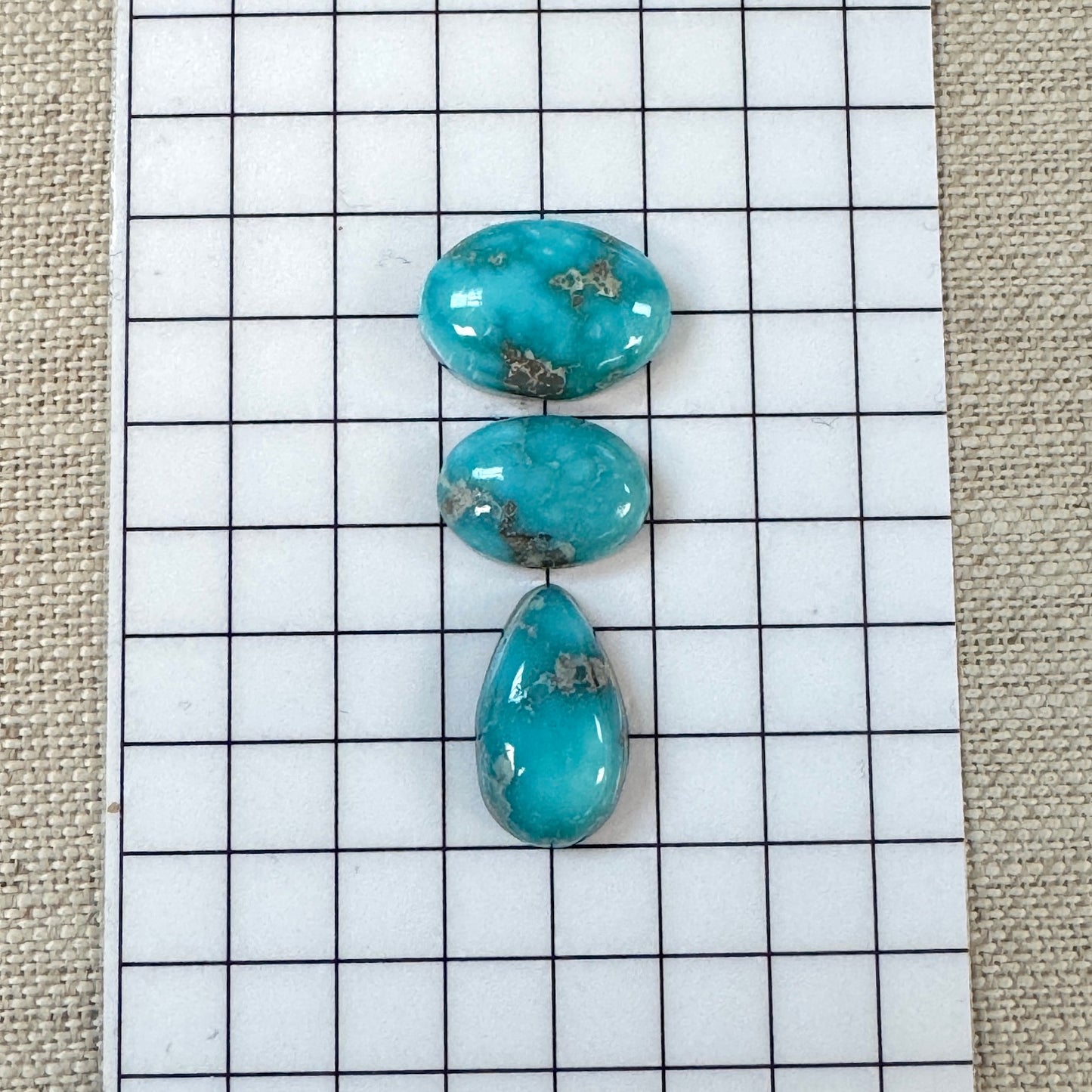 White Water Turquoise Cabochon Set