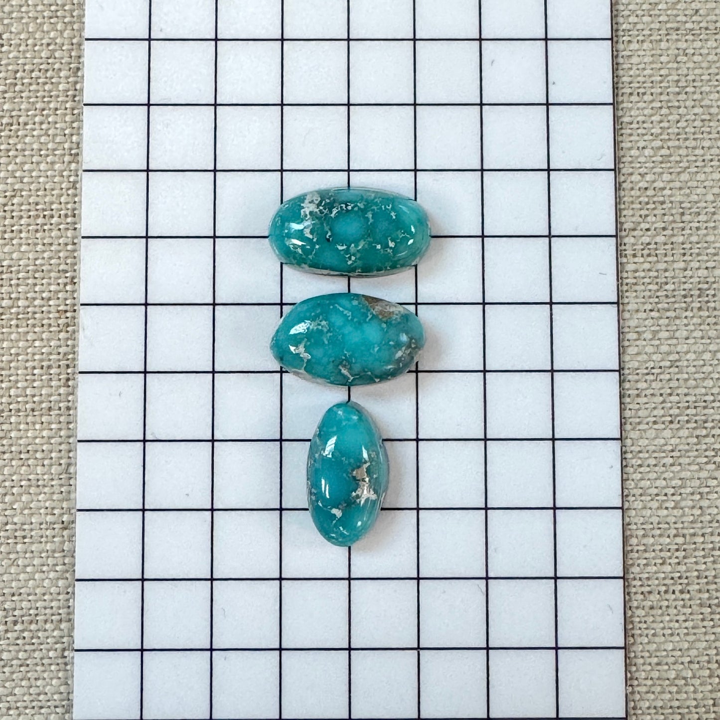 White Water Turquoise Cabochon Set