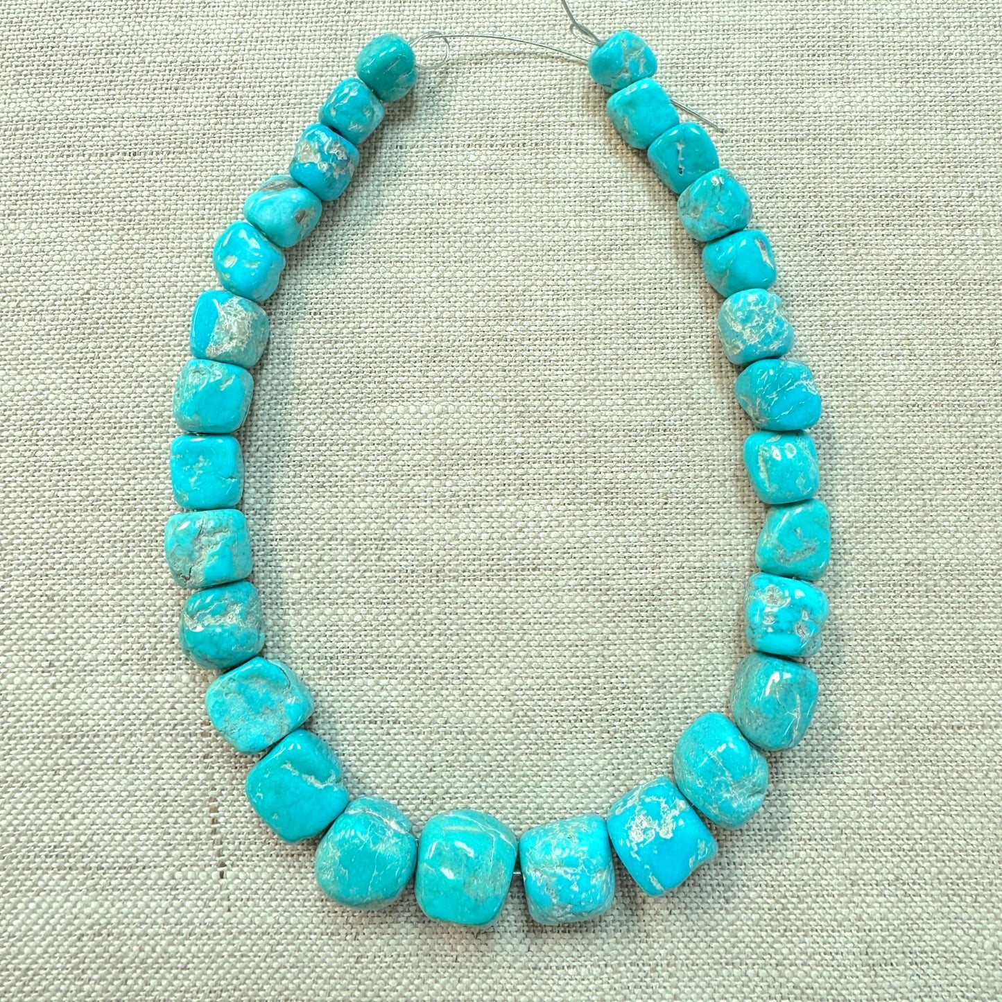 Kingman Graduated Freeform Square Nugget Strand 7-11mm --1 0"