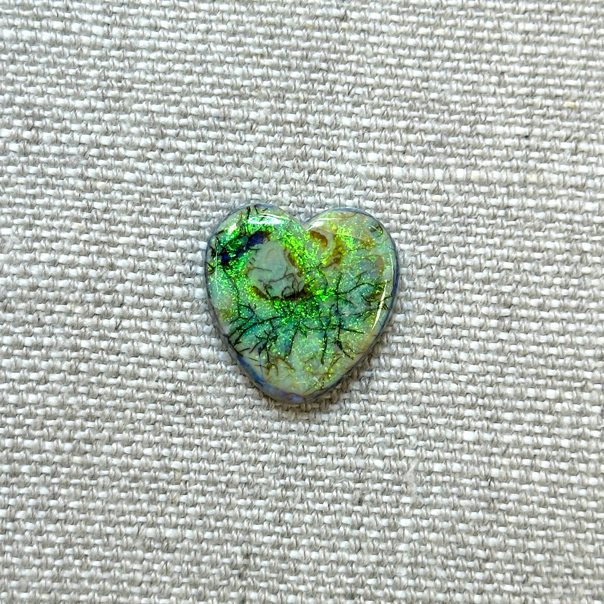 Sterling Opal 20mm Heart Cabochon