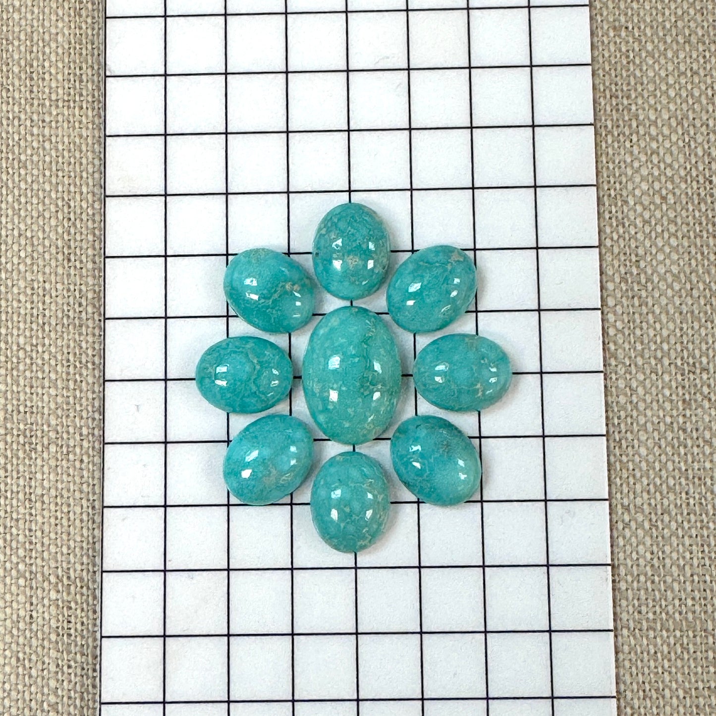 White Water Turquoise Calibrated Cabochon Set