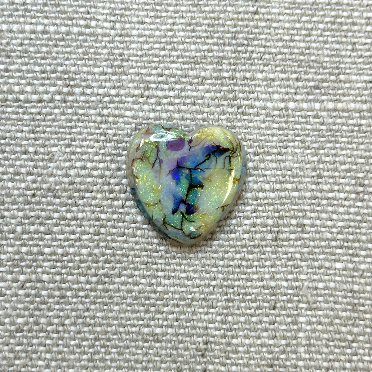 Sterling Opal 20mm Heart Cabochon