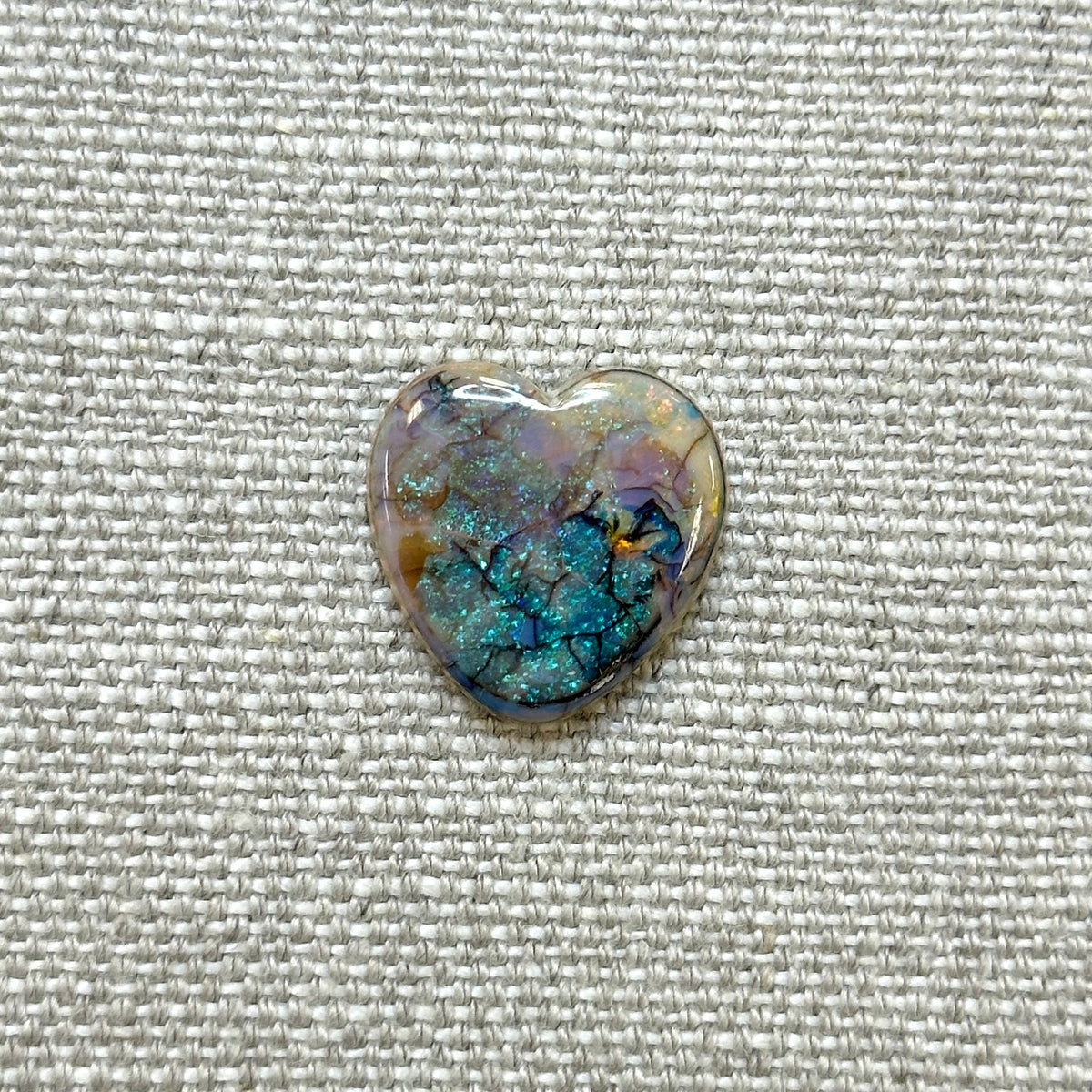 Sterling Opal 20mm Heart Cabochon