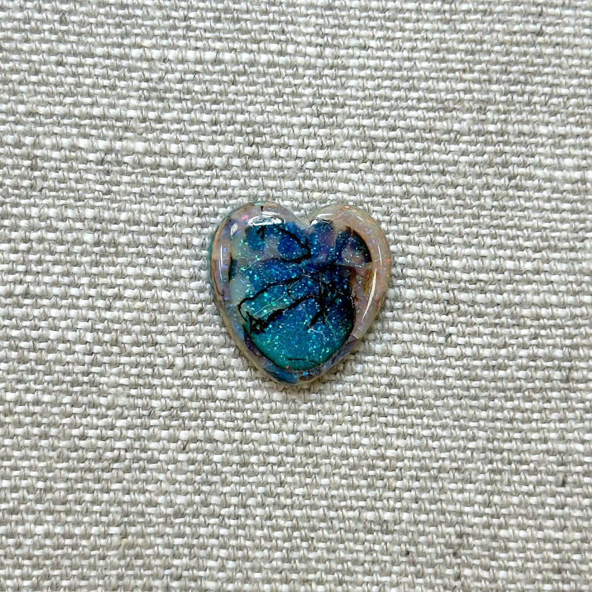 Sterling Opal 20mm Heart Cabochon
