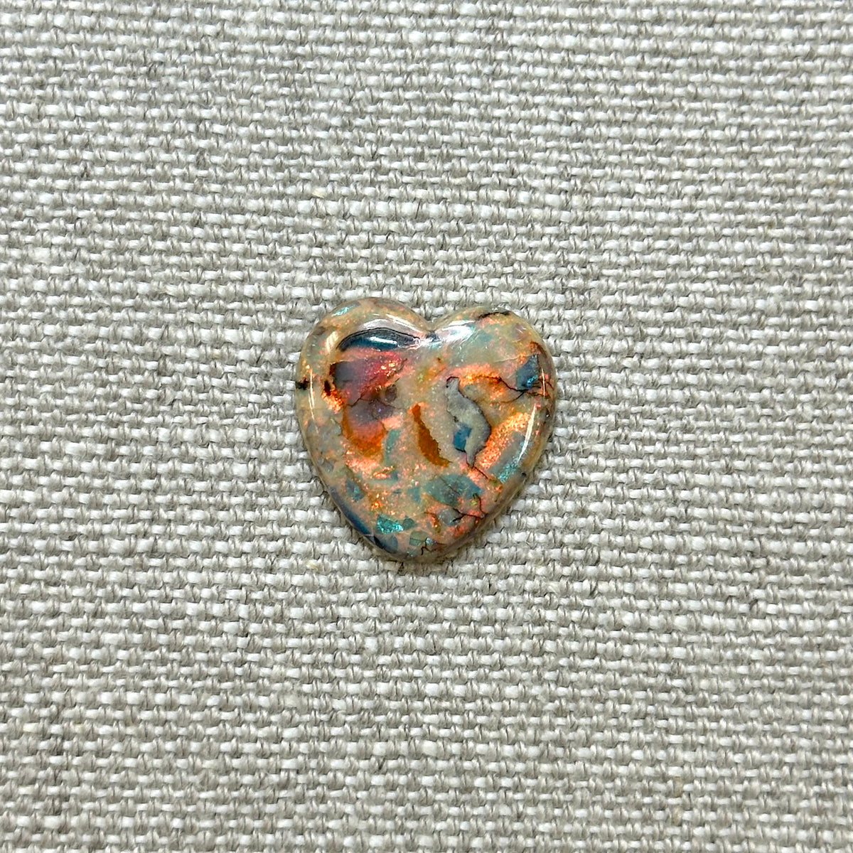 Sterling Opal 20mm Heart Cabochon