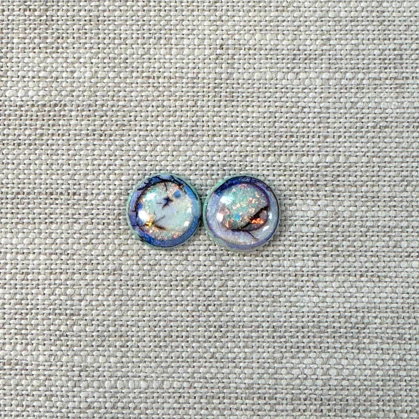 Sterling Opal 10mm Round Cabochon Set