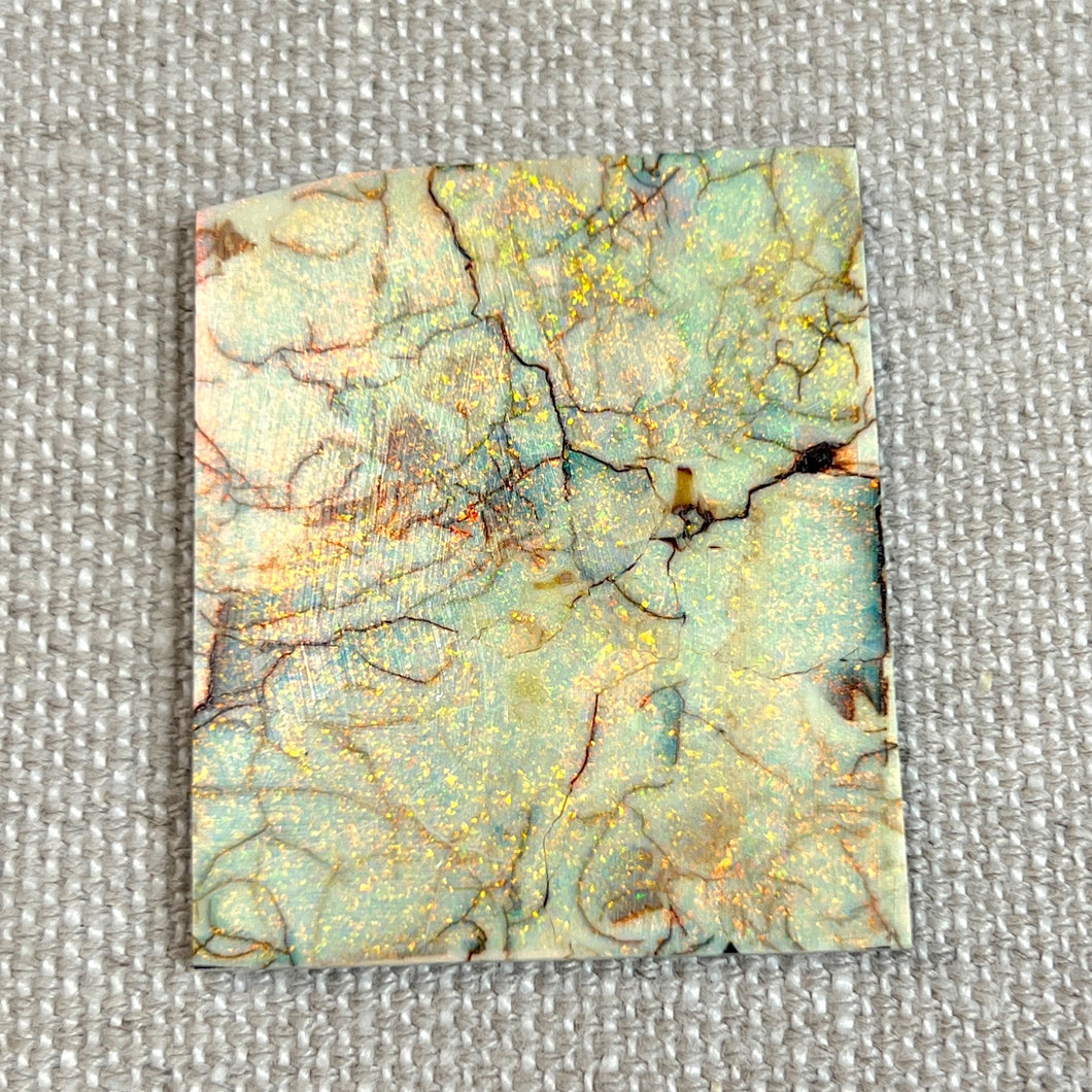Sterling Opal Backed Rough Slab - 10.2 grams