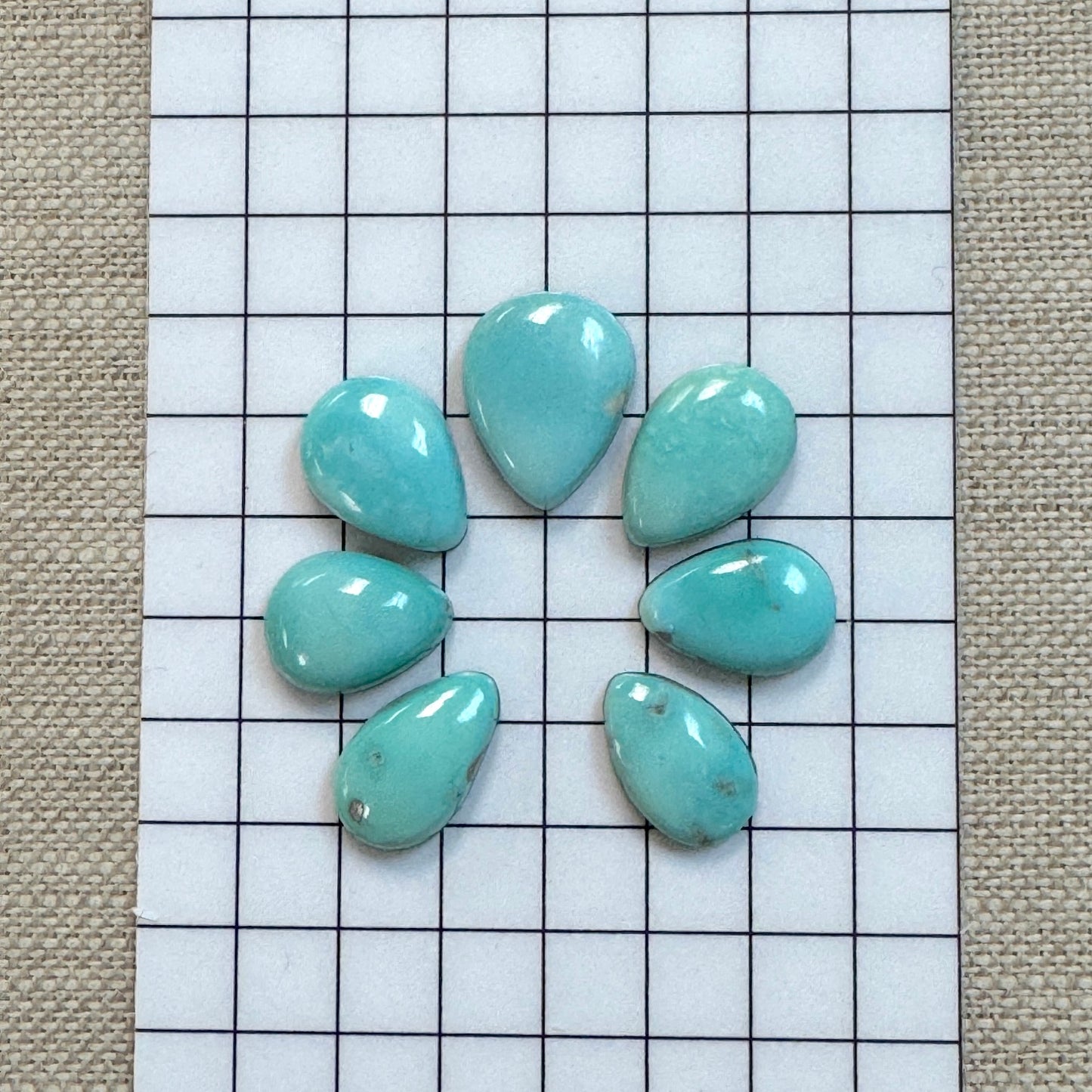 White Water Turquoise Cabochon Set