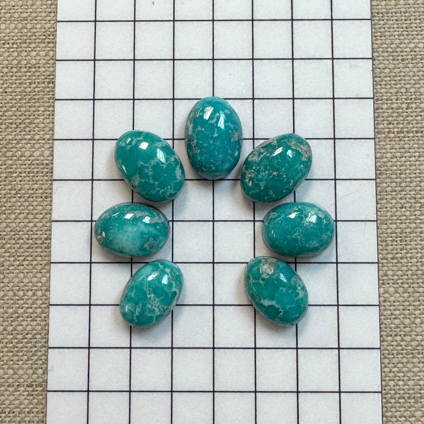White Water Turquoise Cabochon Set