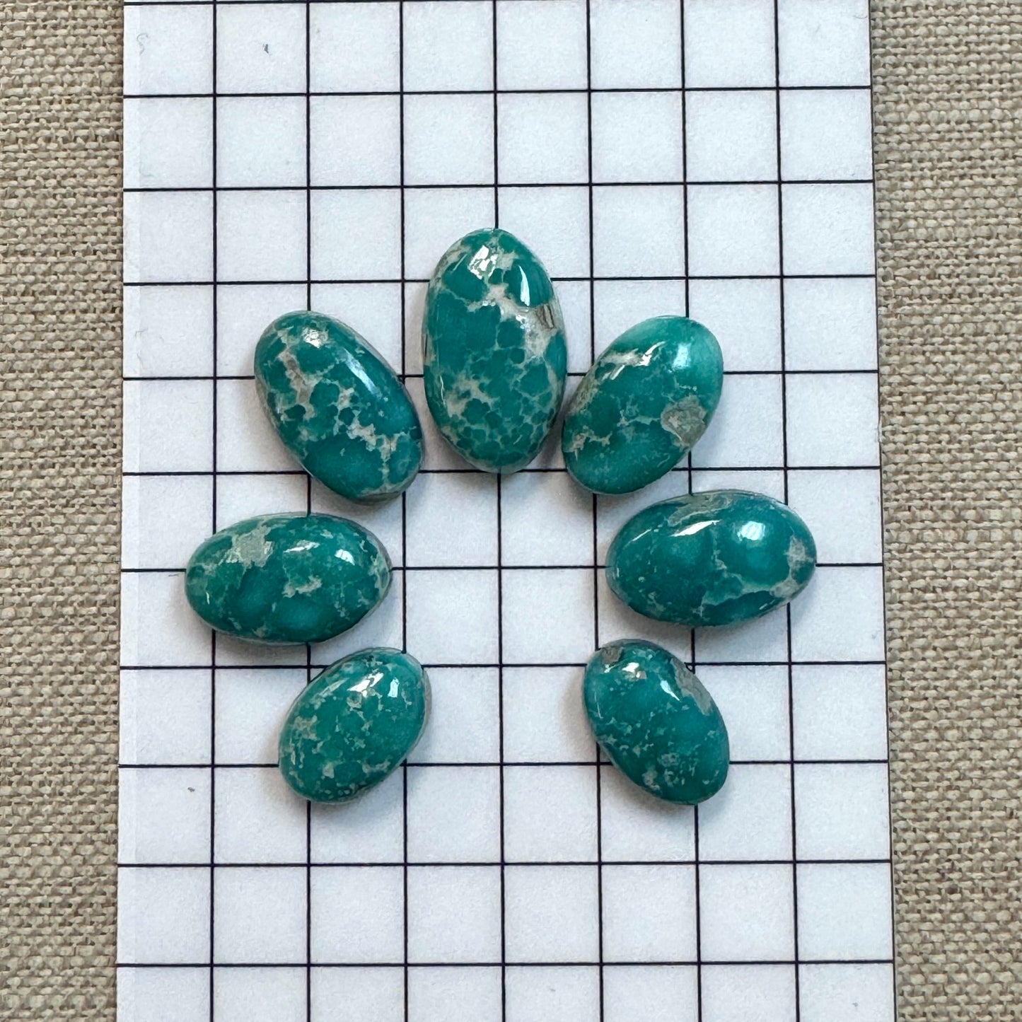 White Water Turquoise Cabochon Set