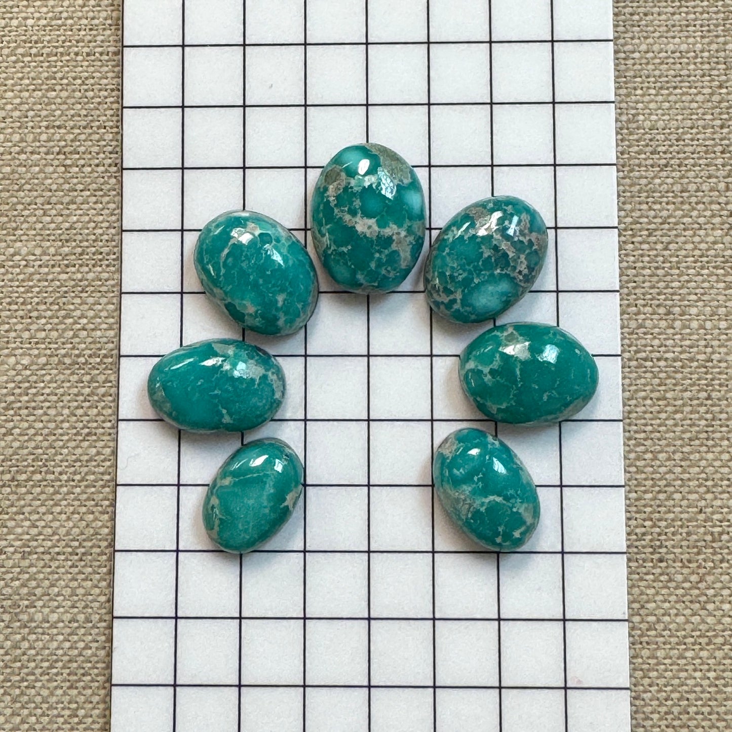 White Water Turquoise Cabochon Set