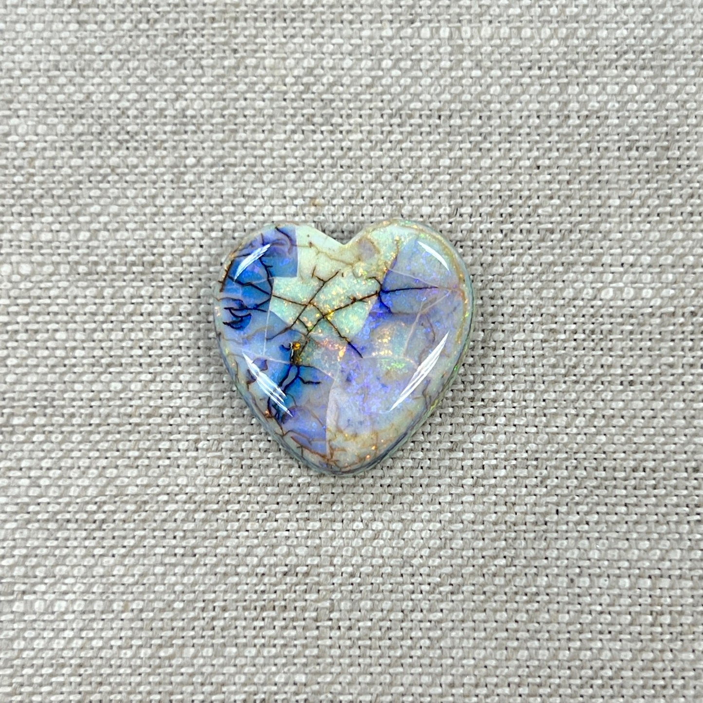 Sterling Opal 20mm Heart Cabochon