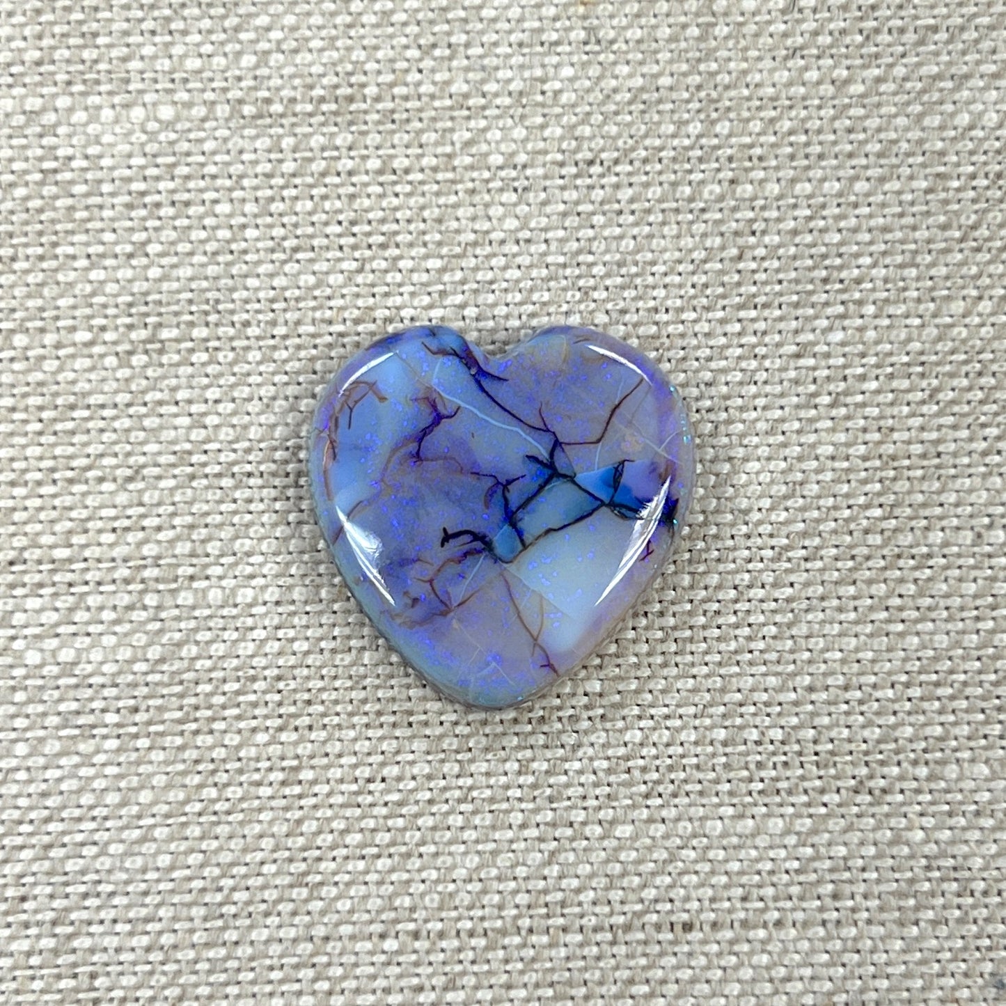 Sterling Opal 20mm Heart Cabochon