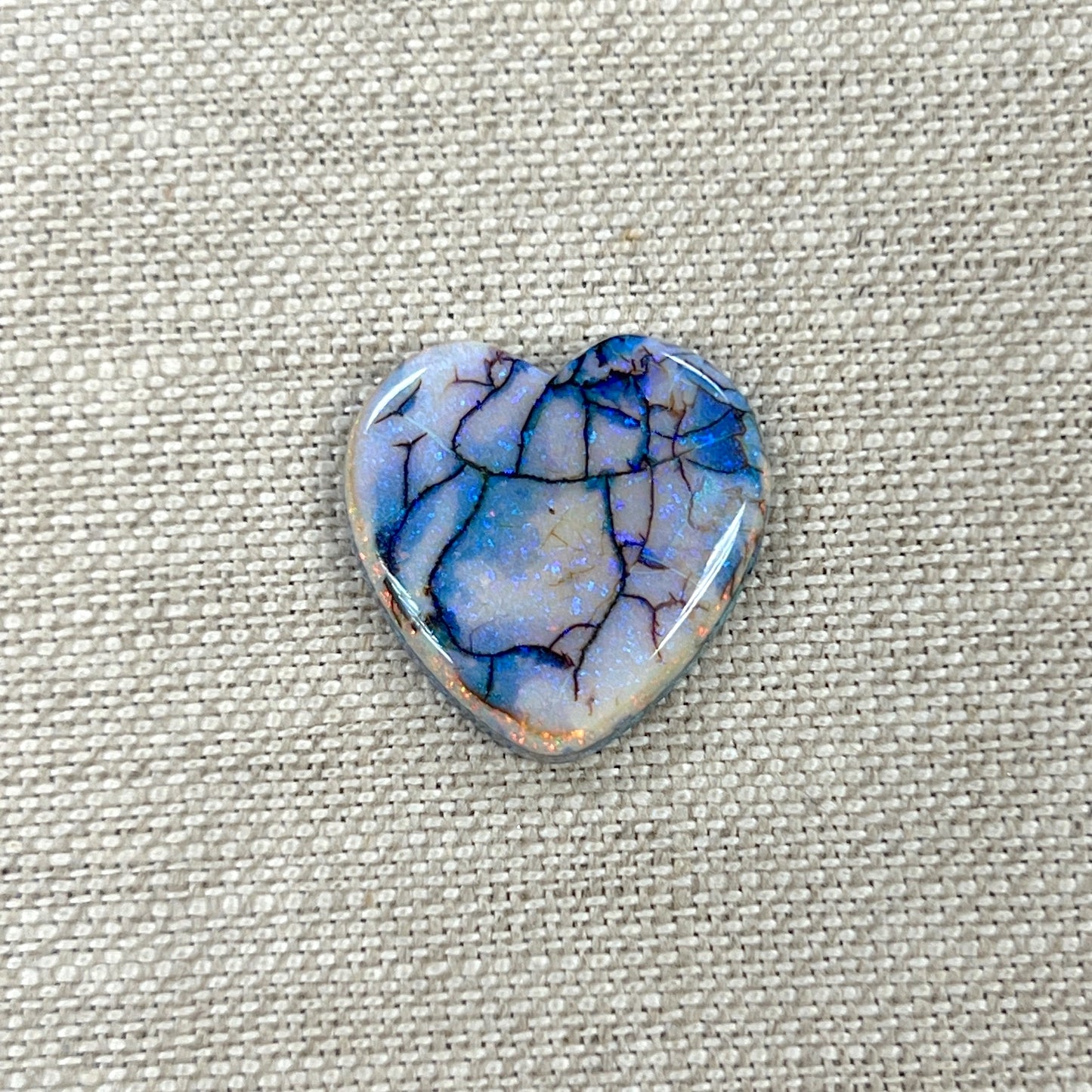 Sterling Opal 20mm Heart Cabochon
