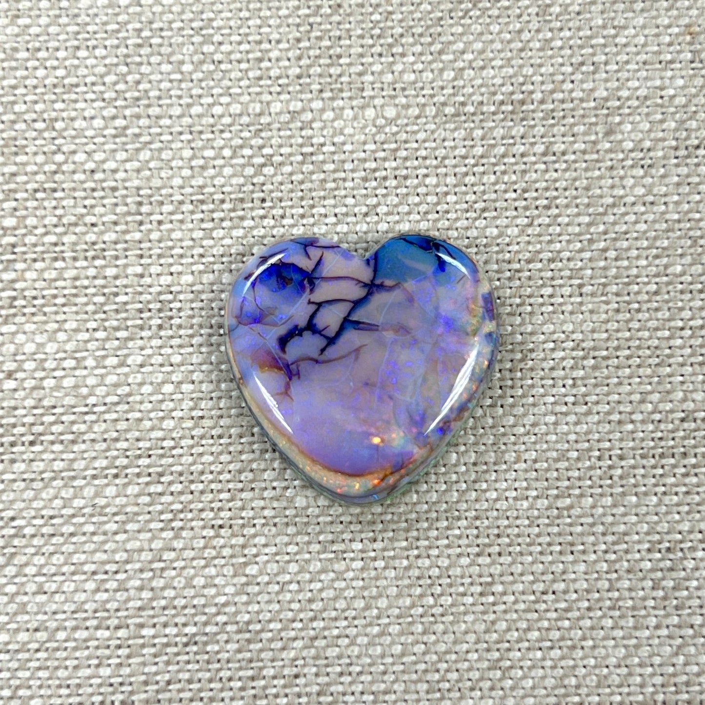 Sterling Opal 20mm Heart Cabochon