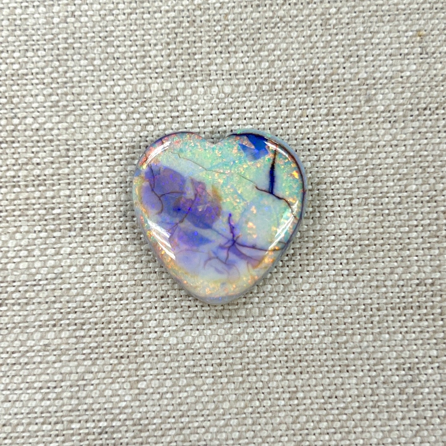 Sterling Opal 20mm Heart Cabochon