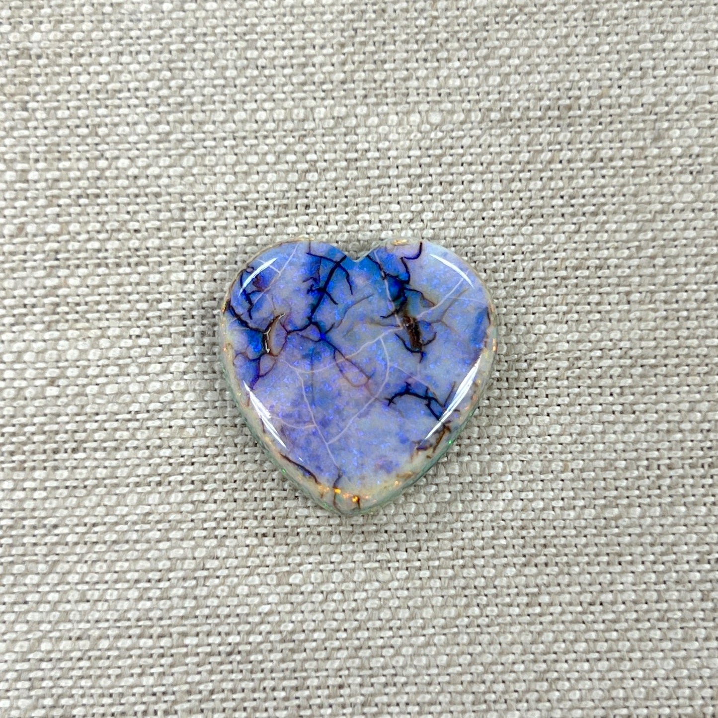 Sterling Opal 20mm Heart Cabochon