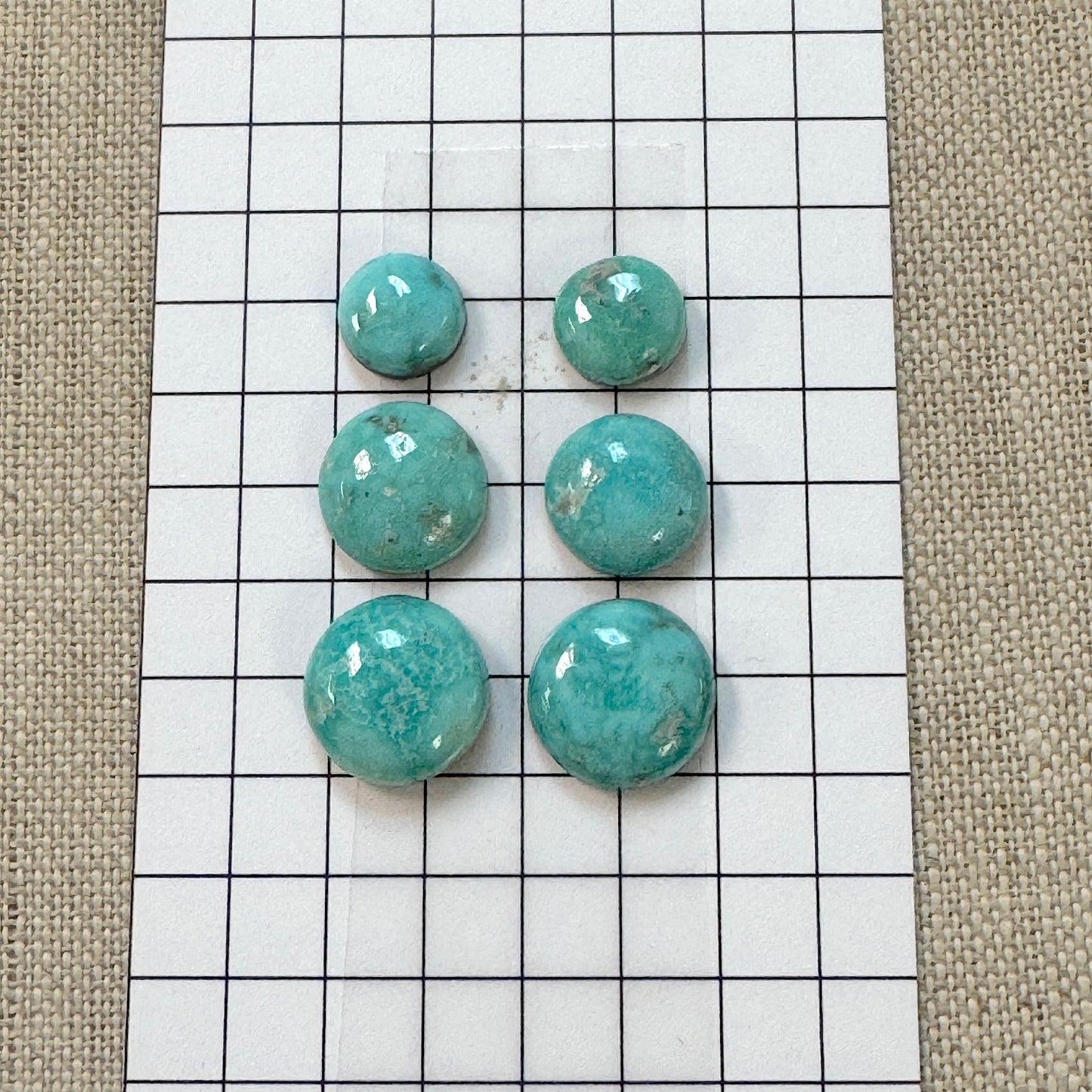White Water Turquoise Cabochon Set