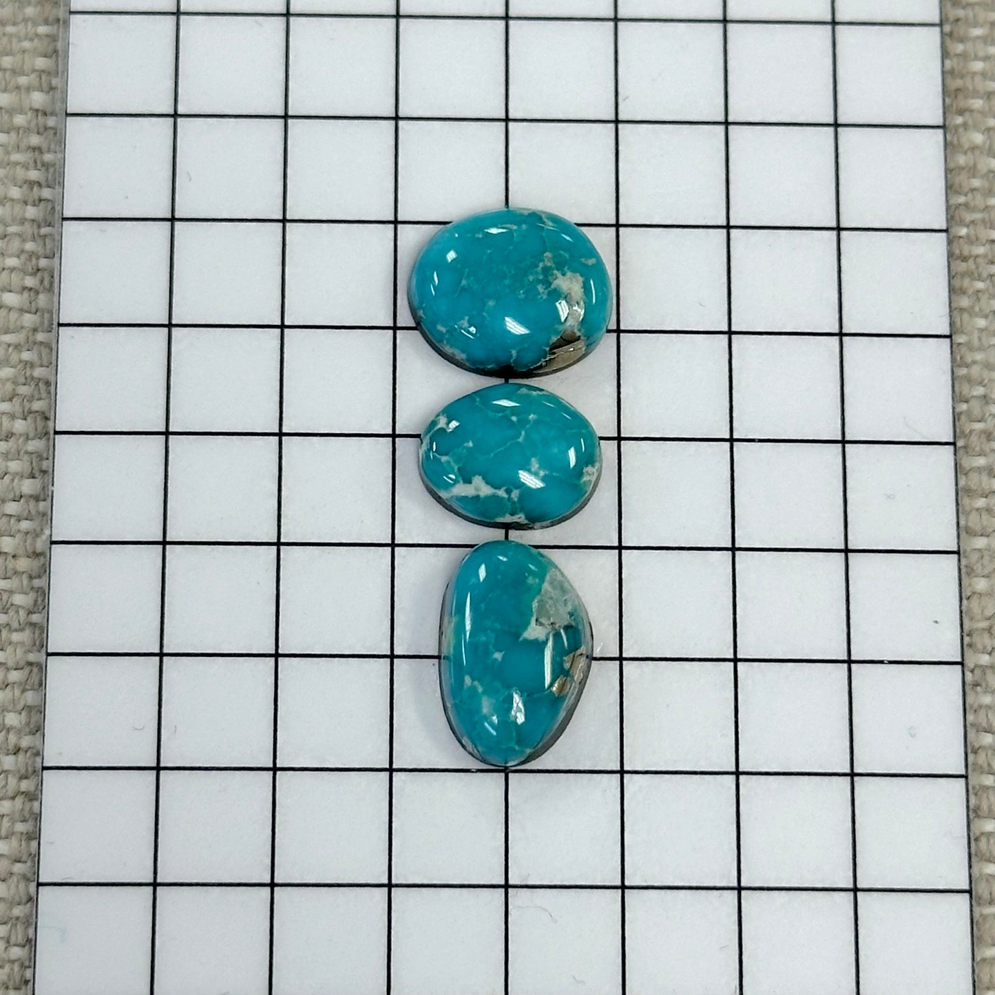 White Water Turquoise Cabochon Set