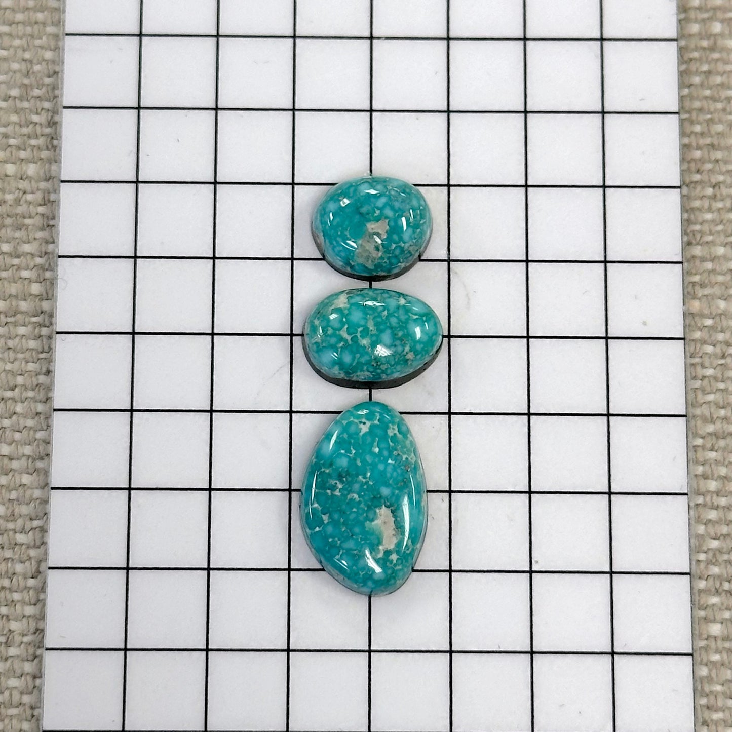 White Water Turquoise Cabochon Set