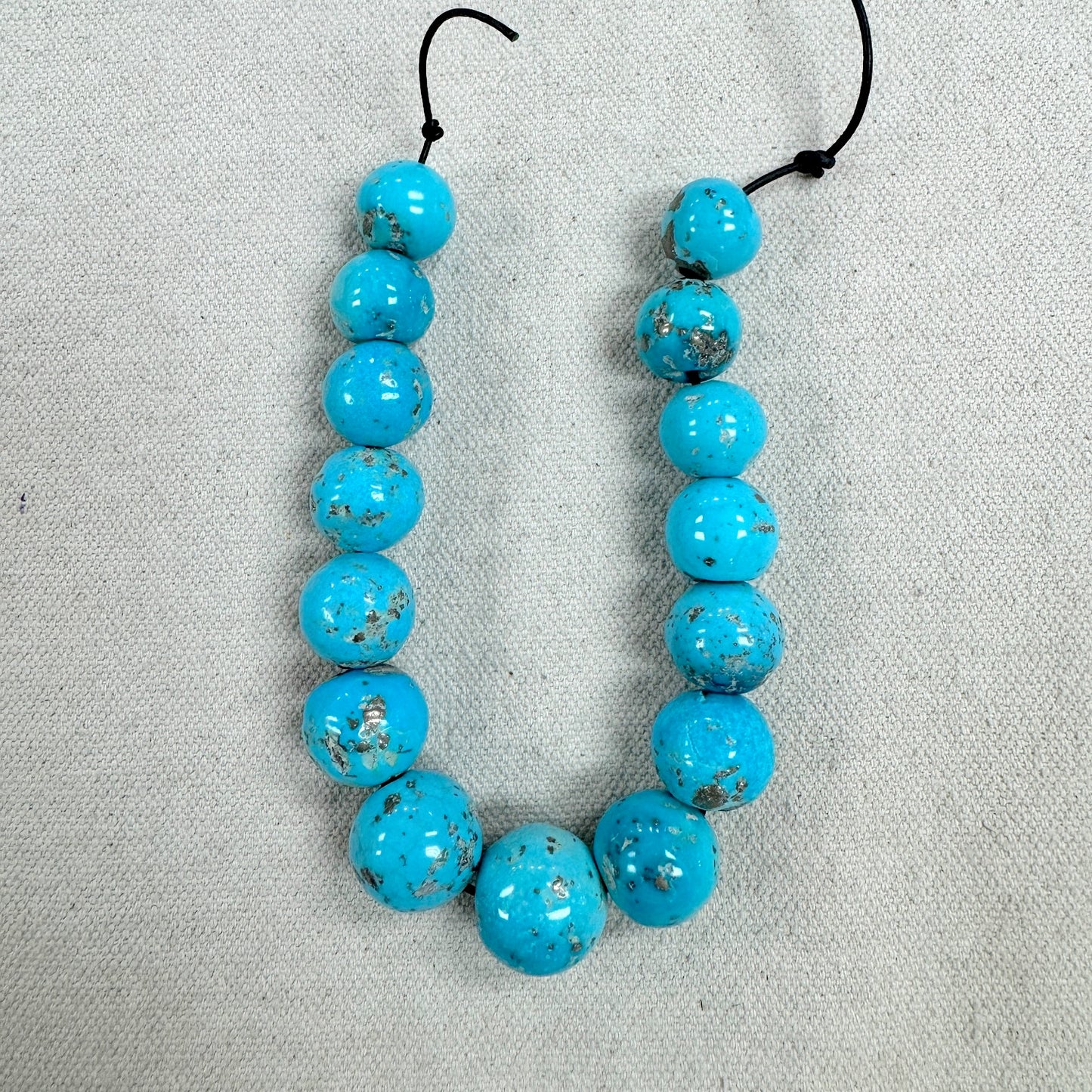 Persian Turquoise 8" Round Bead Strand -- 2mm hole
