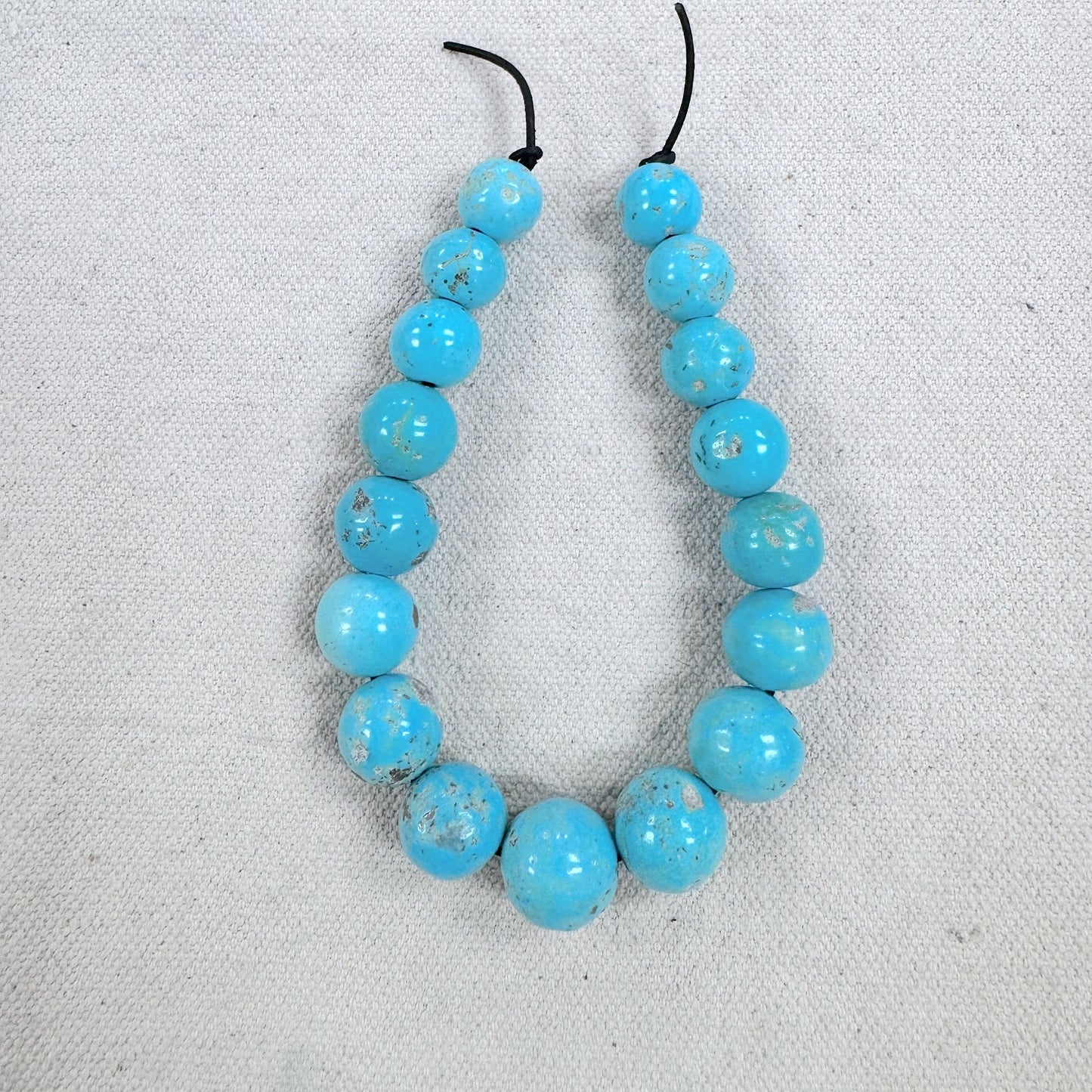 Persian Turquoise 8" Round Bead Strand -- 2mm hole