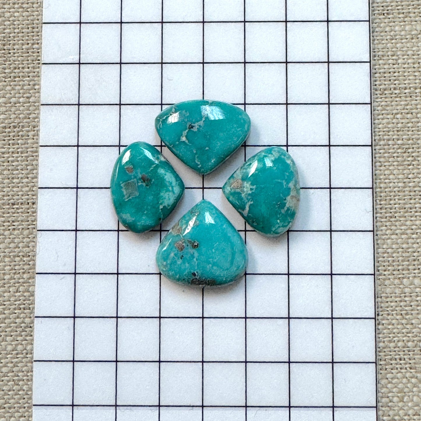 White Water Turquoise Cabochon Set