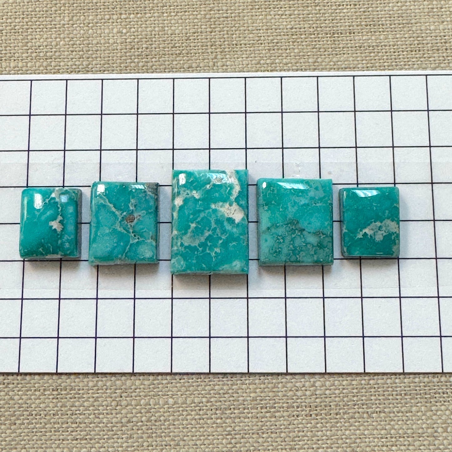 White Water Turquoise Cabochon Set