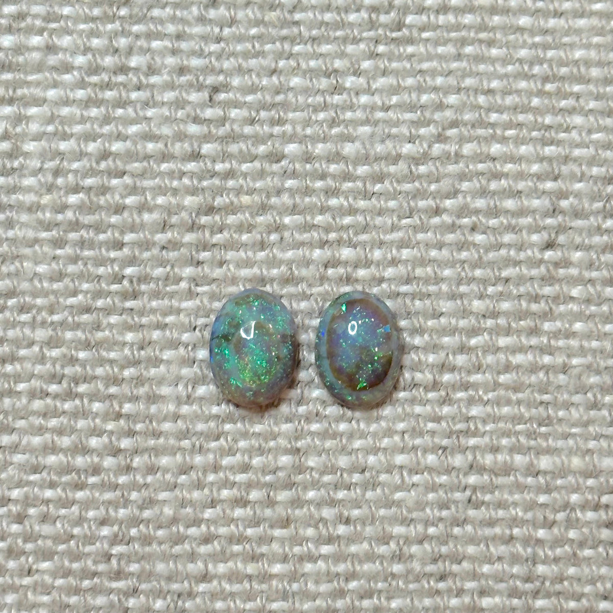 Sterling Opal 6x8mm Oval Cabochon Set