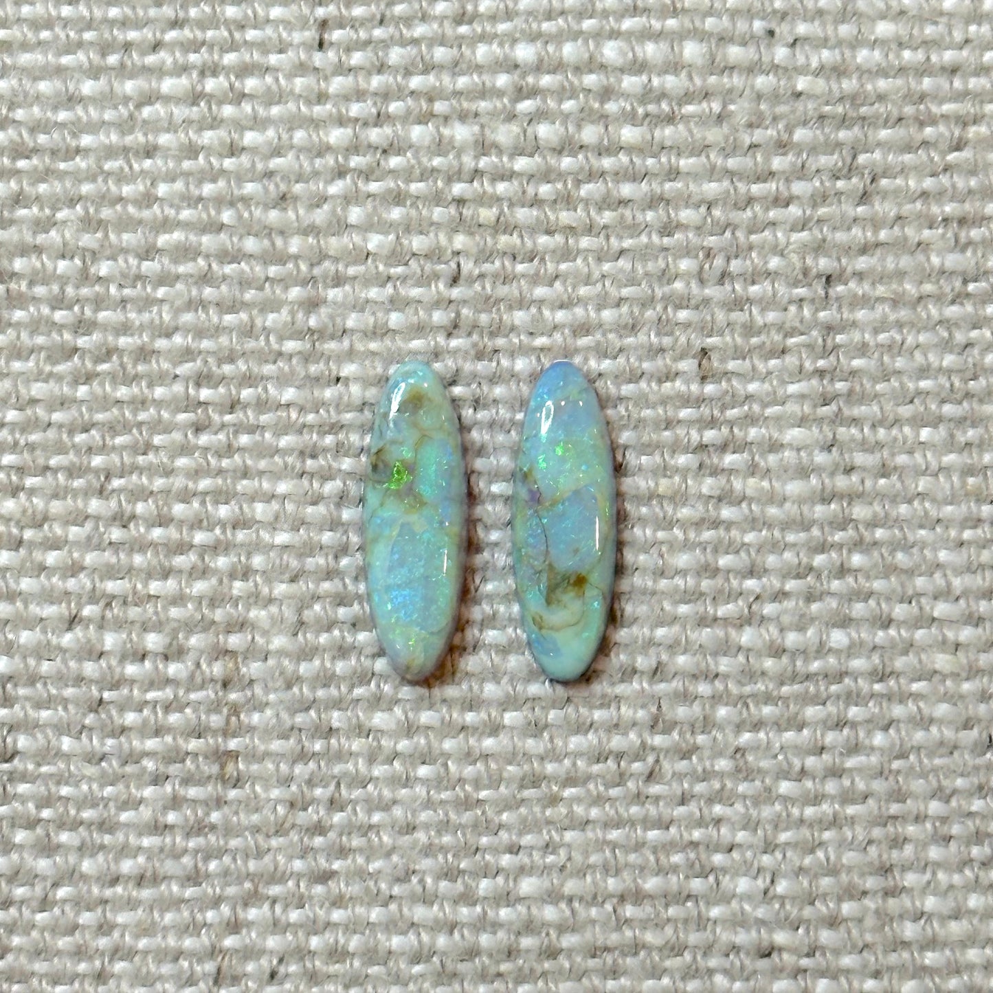 Sterling Opal 5x15mm Oval Cabochon Set