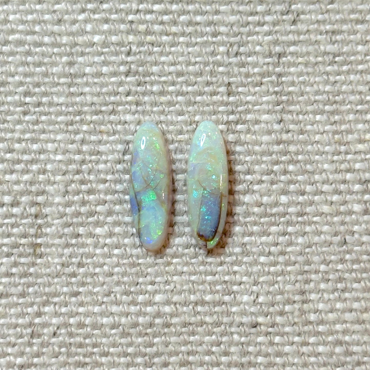 Sterling Opal 5x15mm Oval Cabochon Set