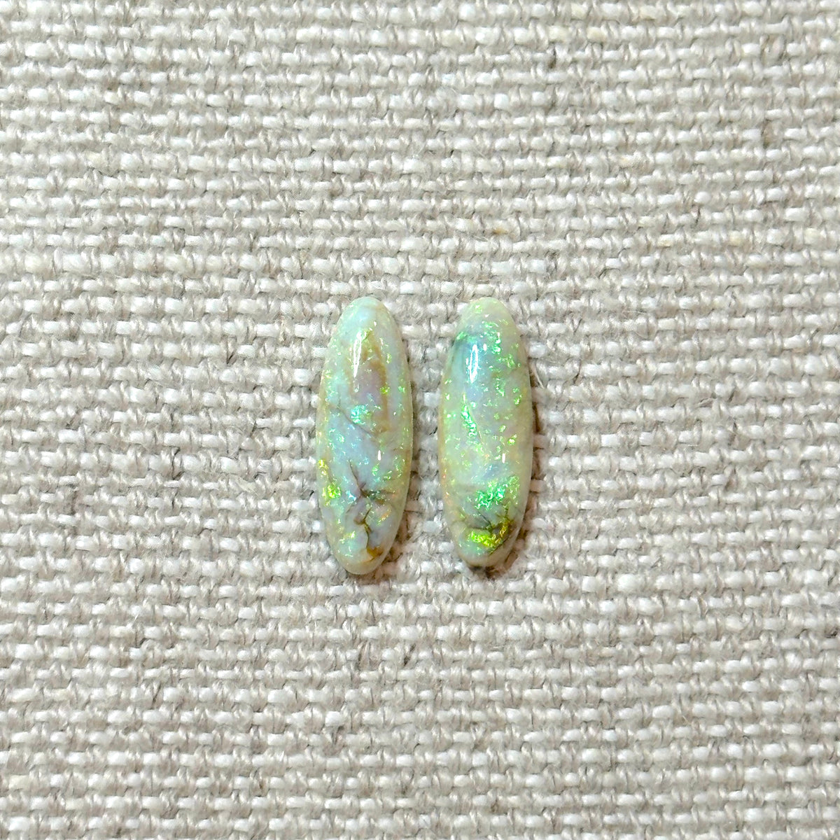 Sterling Opal 5x15mm Oval Cabochon Set