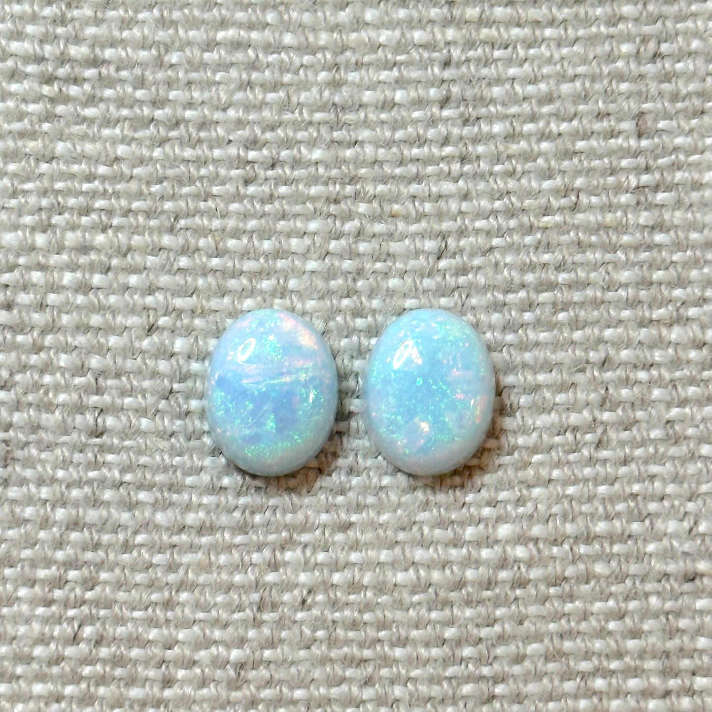 Sterling Opal 8x10mm Oval Cabochon Pair
