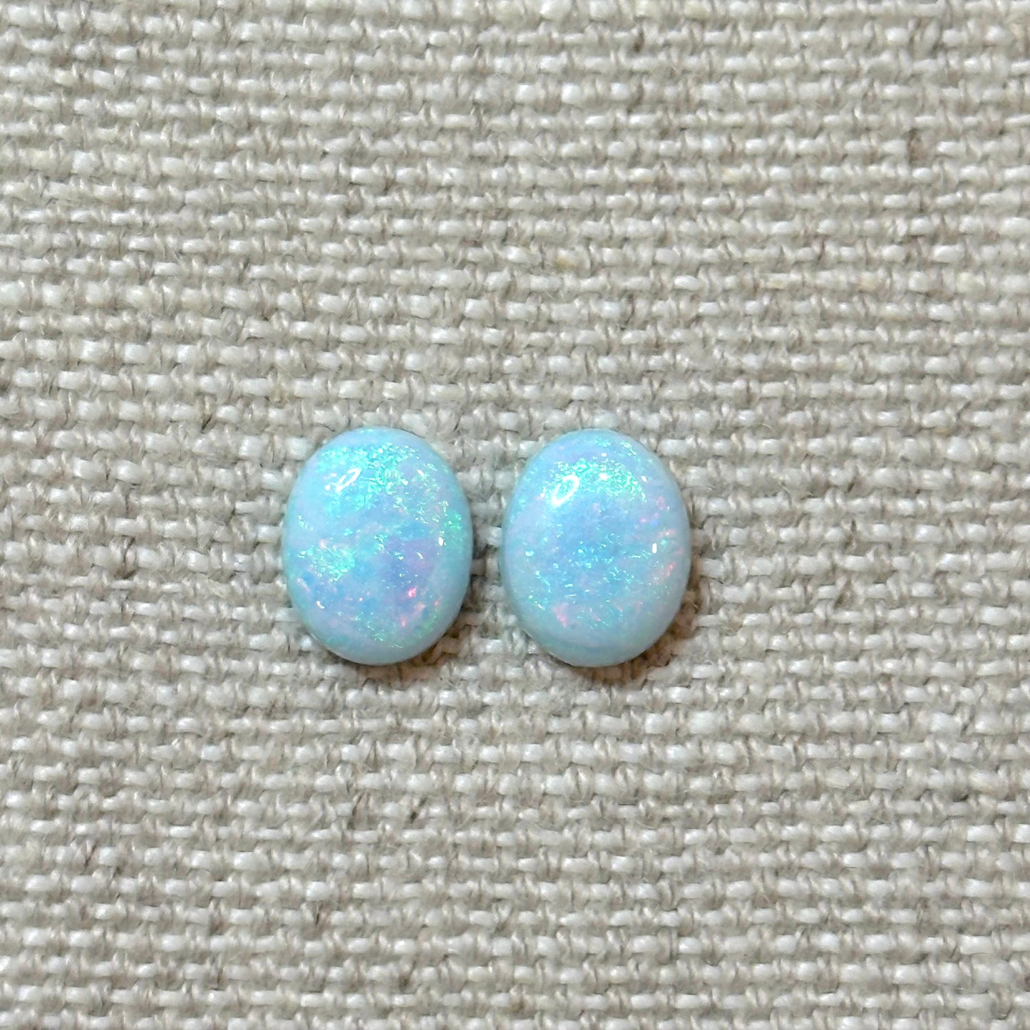 Sterling Opal 8x10mm Oval Cabochon Pair