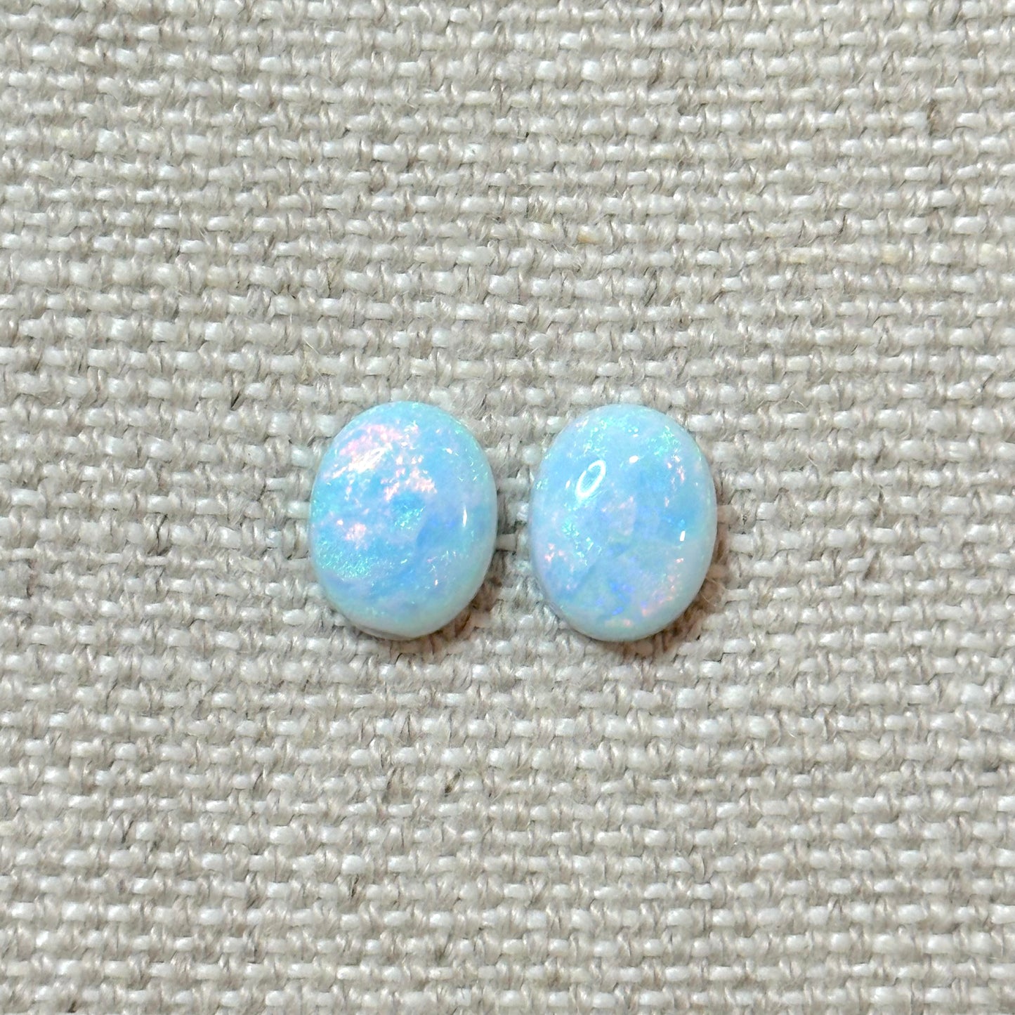 Sterling Opal 8x10mm Oval Cabochon Pair