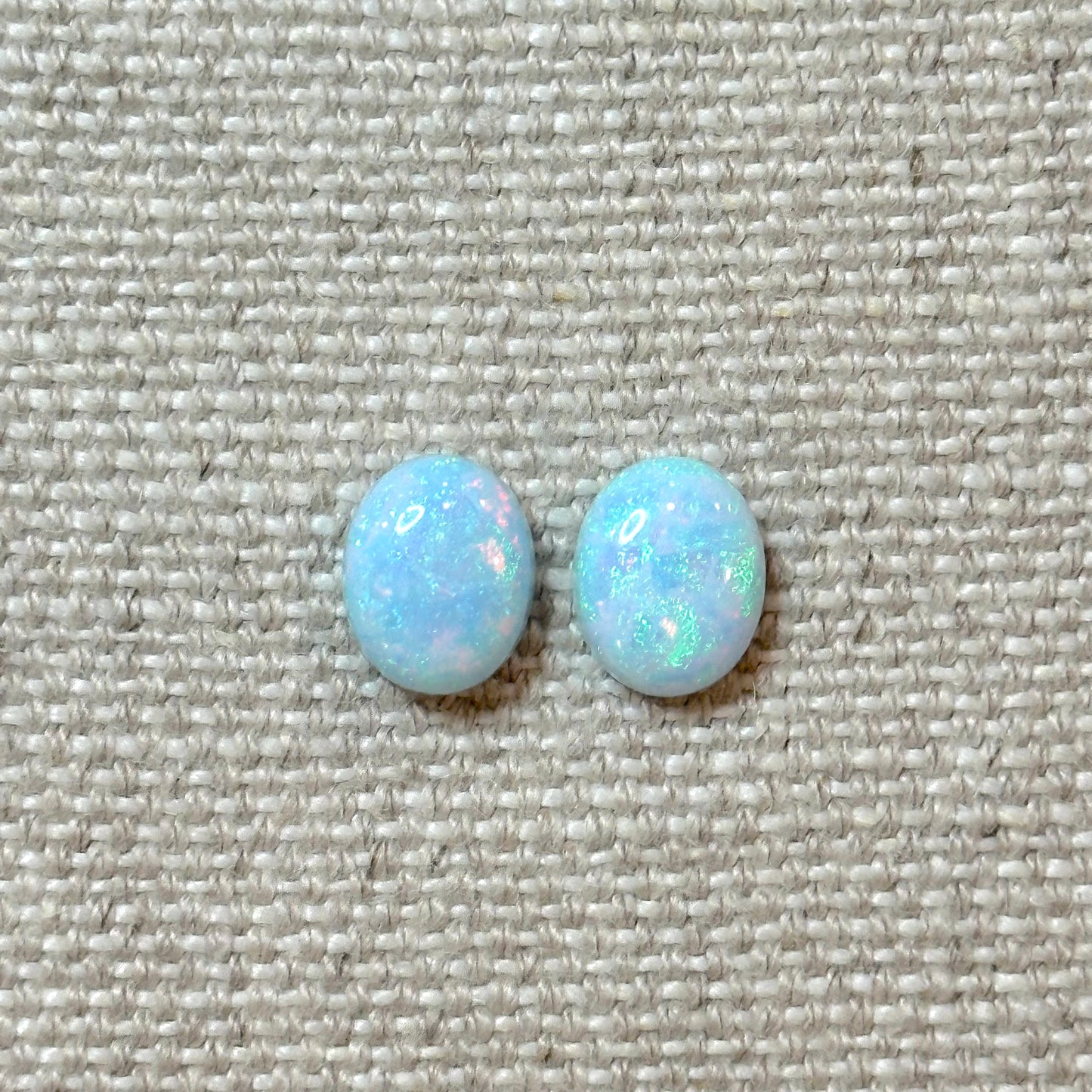 Sterling Opal 8x10mm Oval Cabochon Pair
