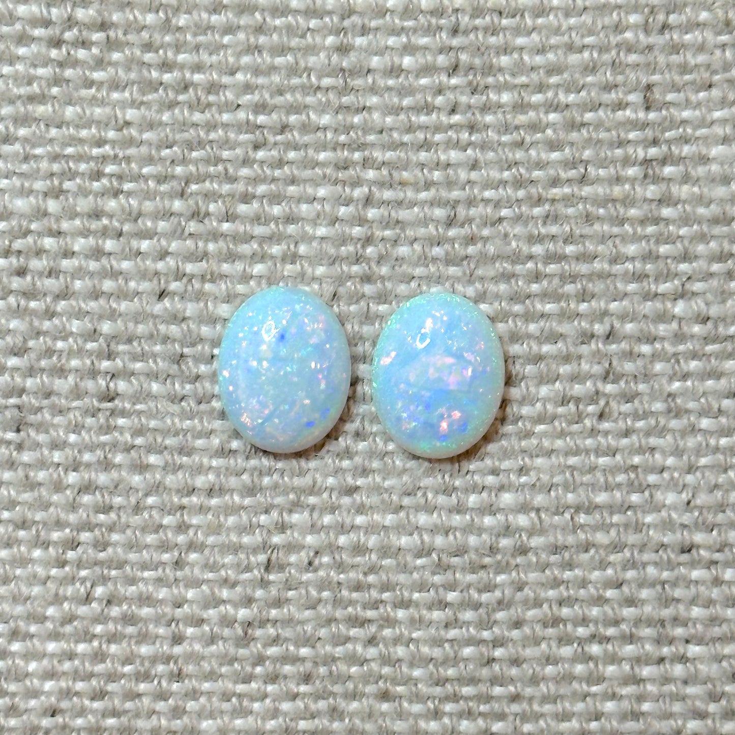 Sterling Opal 8x10mm Oval Cabochon Pair