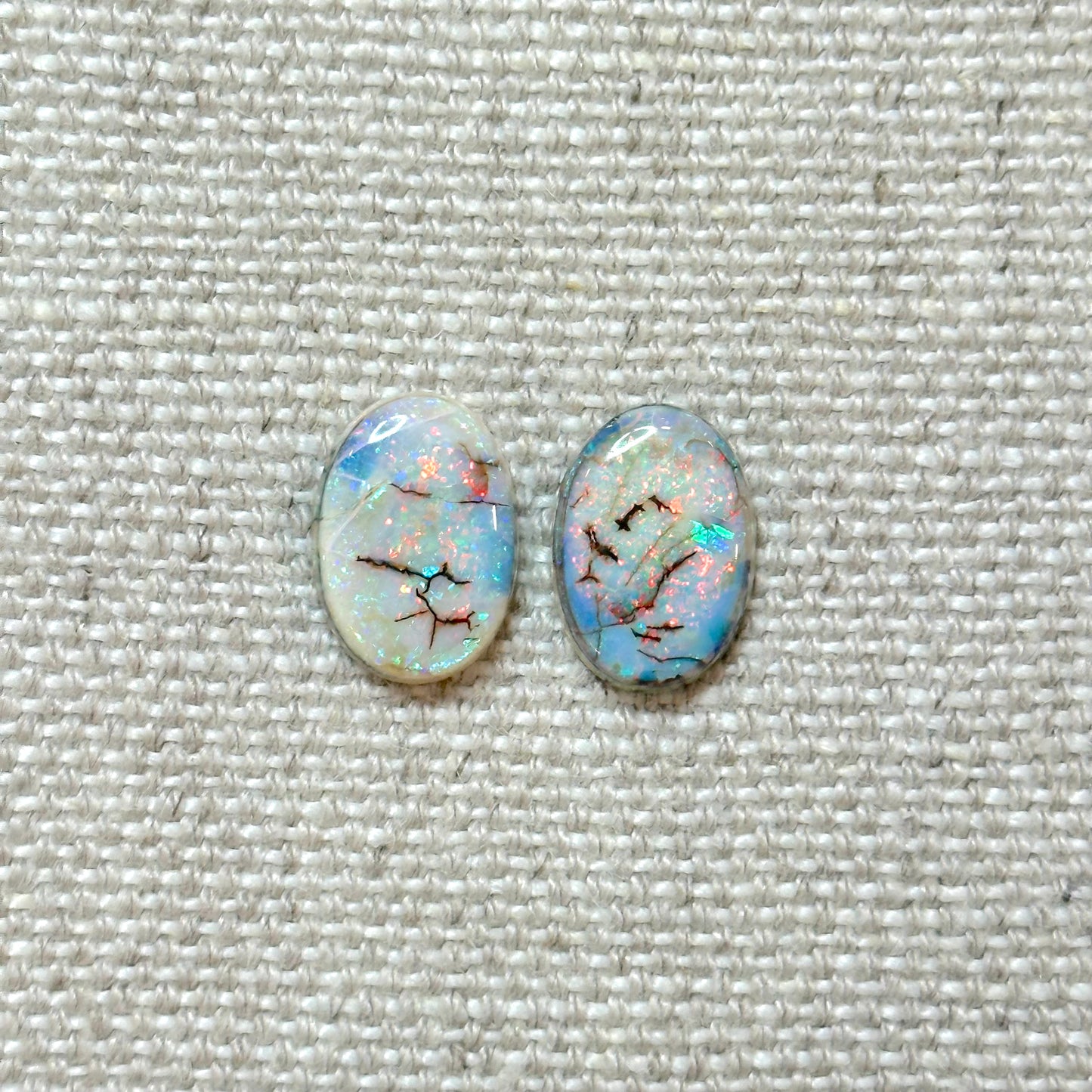 Sterling Opal 10x14mm Pear Cabochon Set