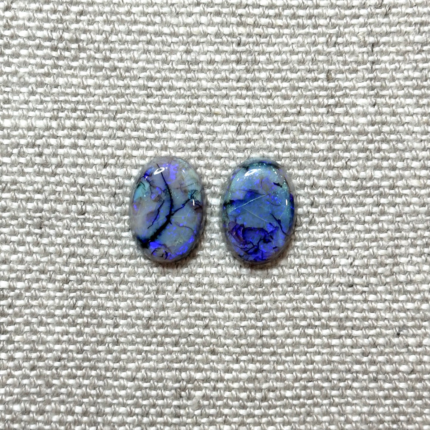Sterling Opal 10x14mm Pear Cabochon Set