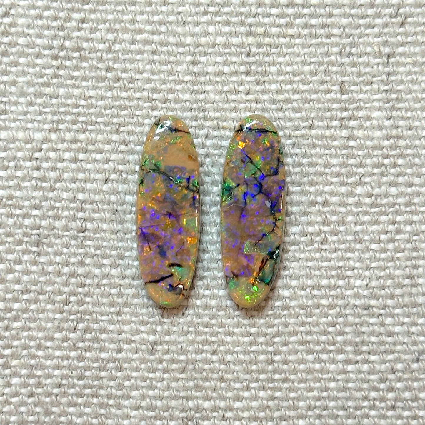 Sterling Opal 8x24mm Oval Cabochon Set
