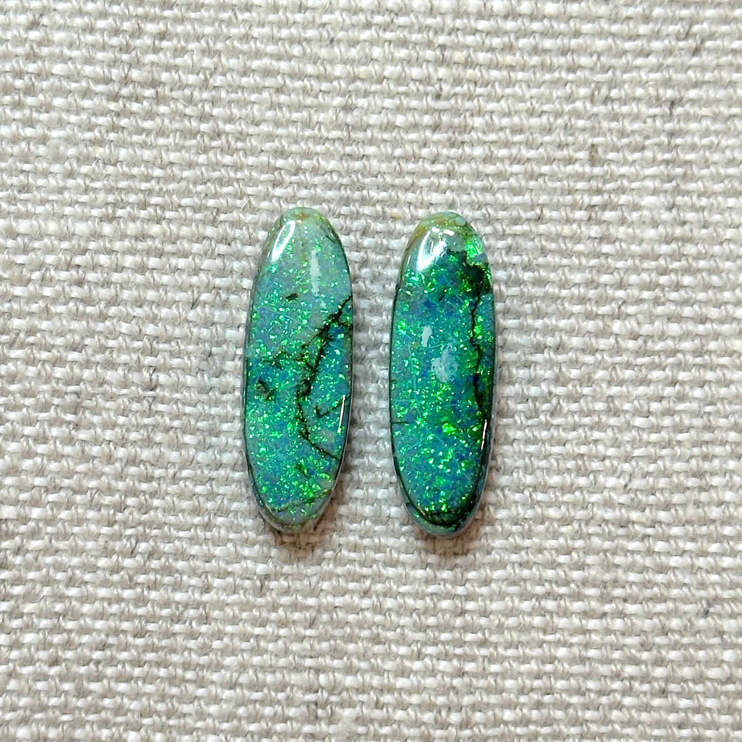 Sterling Opal 8x24mm Oval Cabochon Set