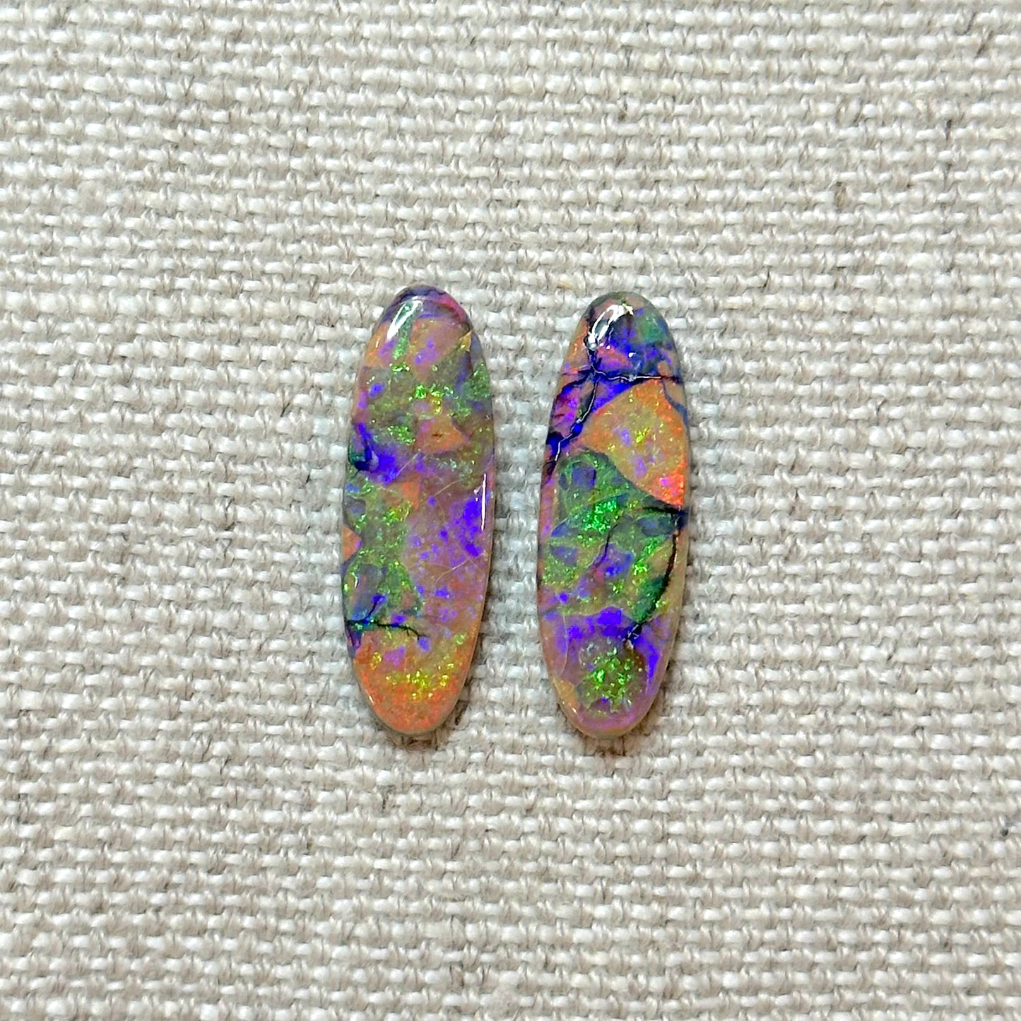 Sterling Opal 8x24mm Oval Cabochon Set