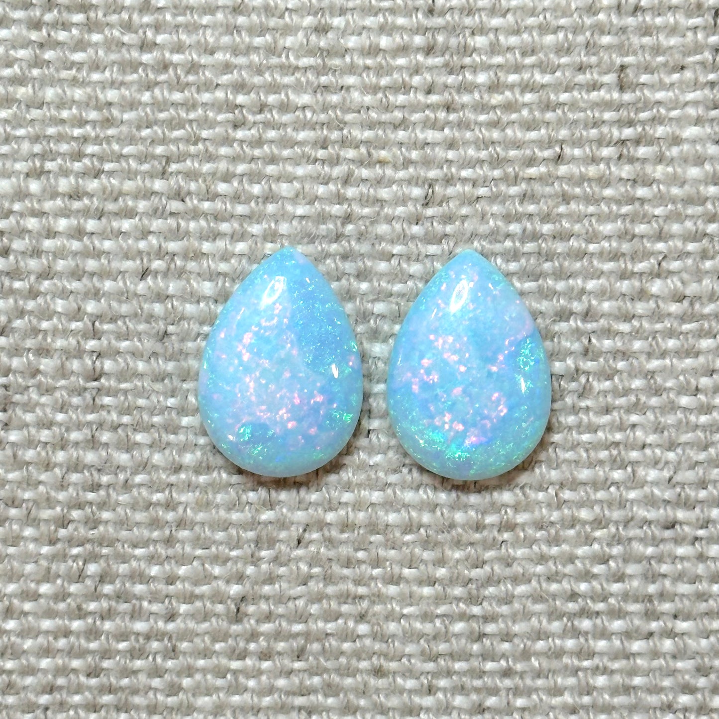 Sterling Opal 10x14mm Pear Cabochon Set