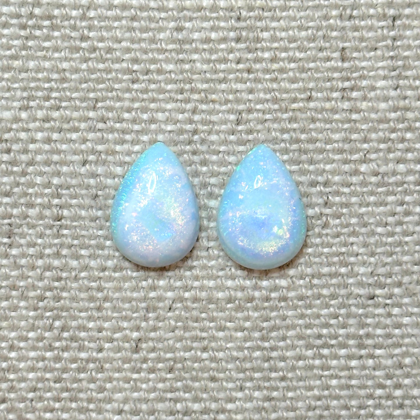 Sterling Opal 10x14mm Pear Cabochon Set
