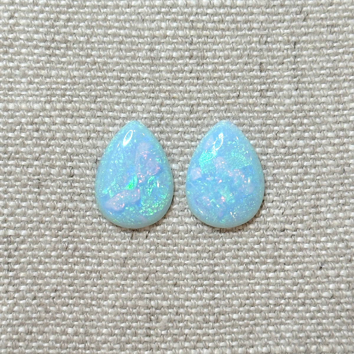 Sterling Opal 13x18mm Pear Cabochon Set