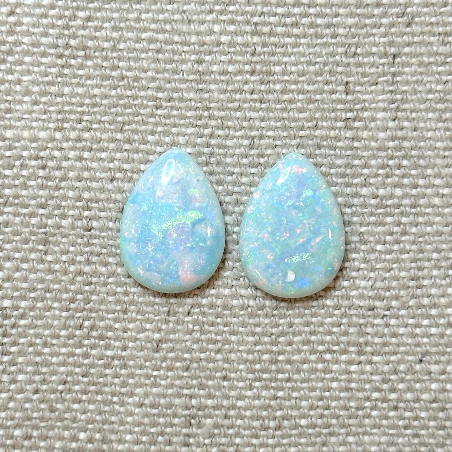 Sterling Opal 13x18mm Pear Cabochon Set