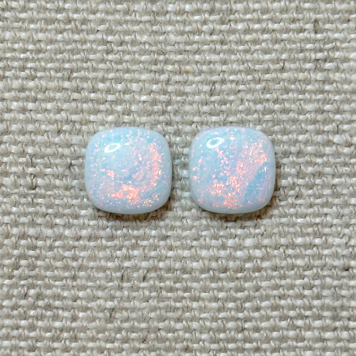 Sterling Opal 10mm Cushion Cut Square Cabochon Set