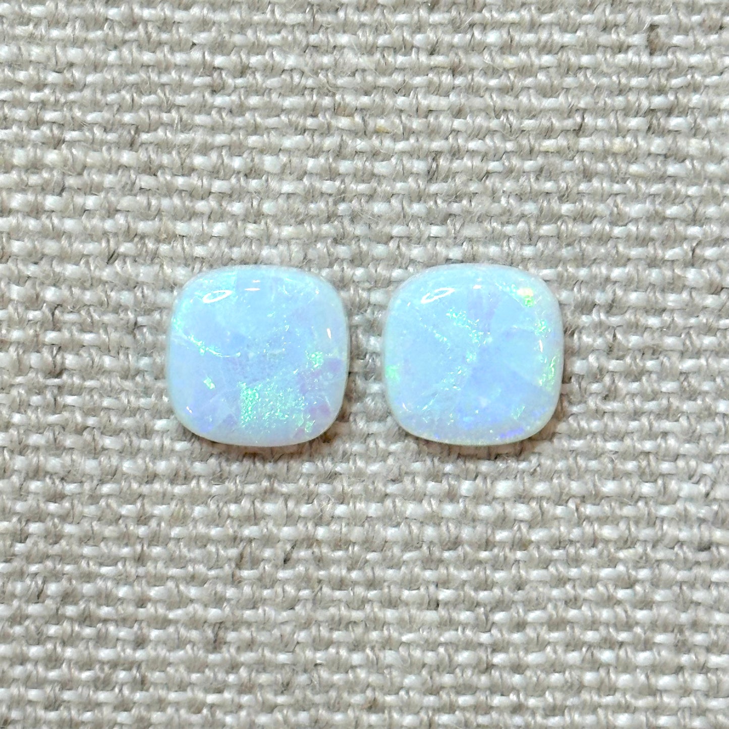 Sterling Opal 10mm Cushion Cut Square Cabochon Set