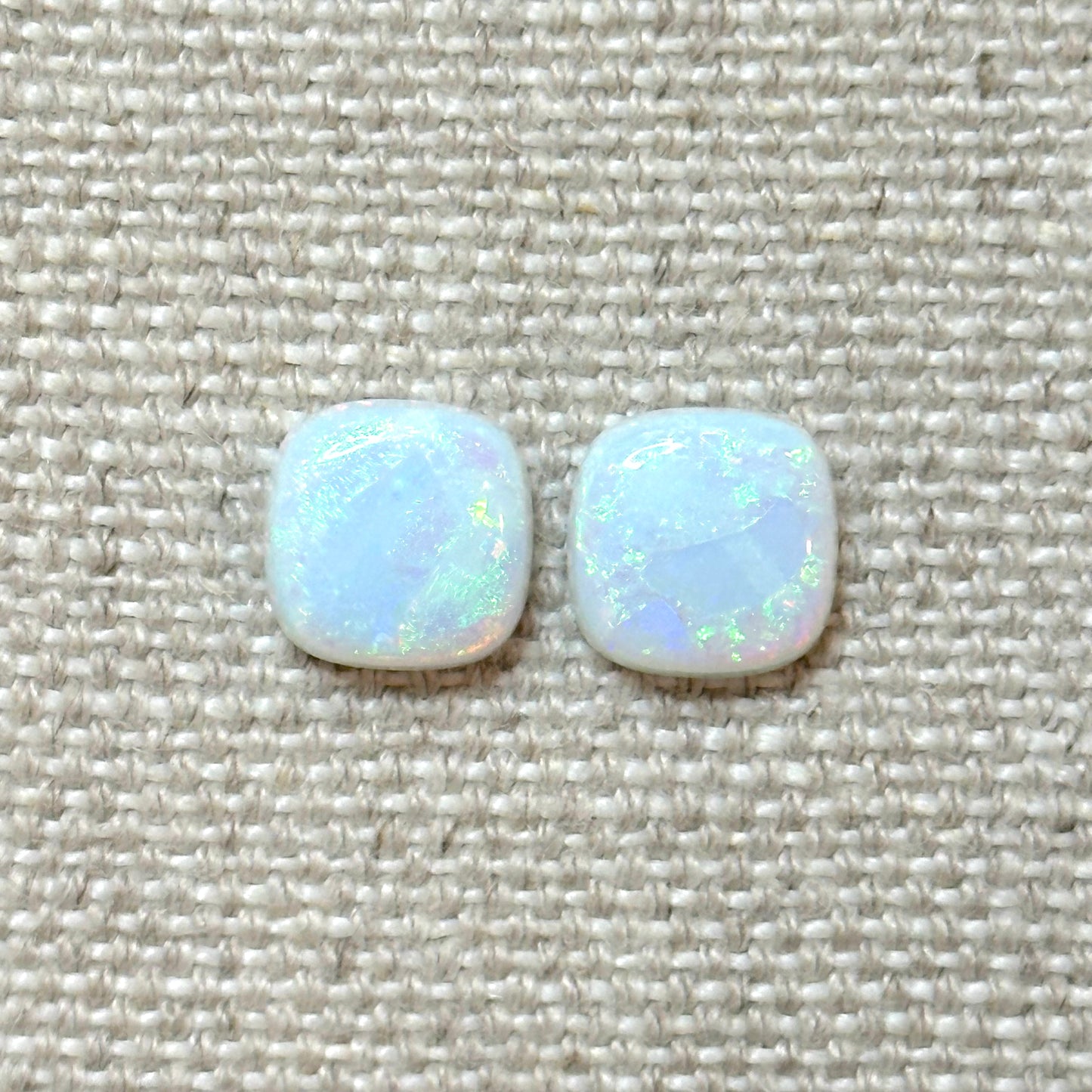 Sterling Opal 10mm Cushion Cut Square Cabochon Set